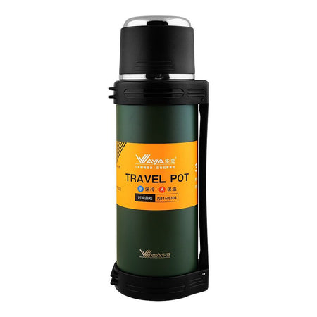 WAYA Portable Stainless Steel Thermos Water Bottle, 1700ml, Green, (HY13) 0001248 - Main Image