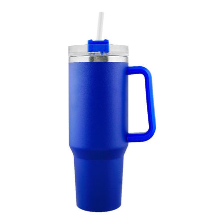 Stainless Steel Insulated Travel Coffee Tumbler with Handle & Straw Lid, Dark Blue, (1971-1) 0000985 - Image 2