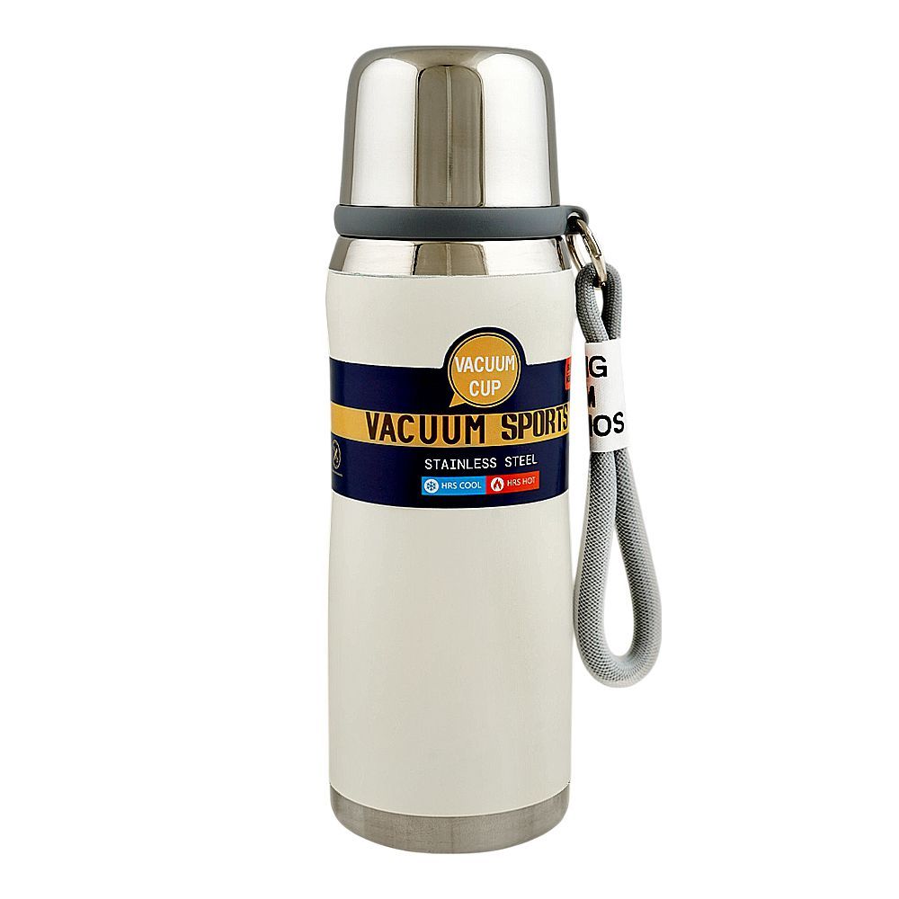 Steel Water Bottle, 650ml, White, (5899) 0001235 - Main Image