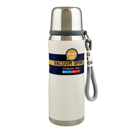 Steel Water Bottle, 650ml, White, (5899) 0001235 - Main Image