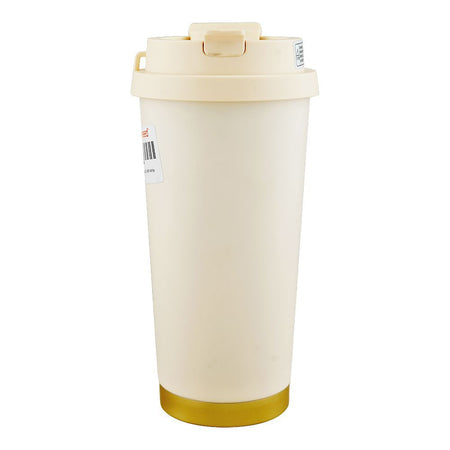 Floral Stainless Steel Vacuum Insulated Thermos Flask Travel Coffee Mug with Straw, 520ml, White, 0001233 - Image 2