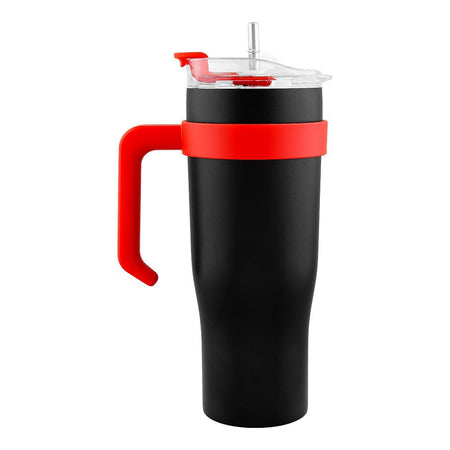 Stainless Steel Insulated Travel Coffee Tumbler with Handle & Straw Lid, Black, (9209) 0001184 - Image 2