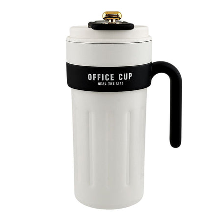 Stainless Steel Insulated Cup & Travel Coffee Mug with Temperature Display, 650ml, Black & White (8007) 0000982 - Main Image
