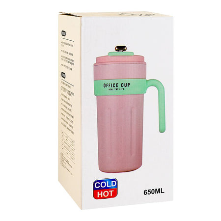 Stainless Steel Insulated Cup & Travel Coffee Mug with Temperature Display, 650ml, Brown & White (8007) 0000982 - Image 3