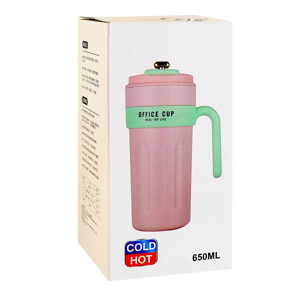 Stainless Steel Insulated Cup & Travel Coffee Mug with Temperature Display, 650ml, Brown & White (8007) 0000982 - Image 3
