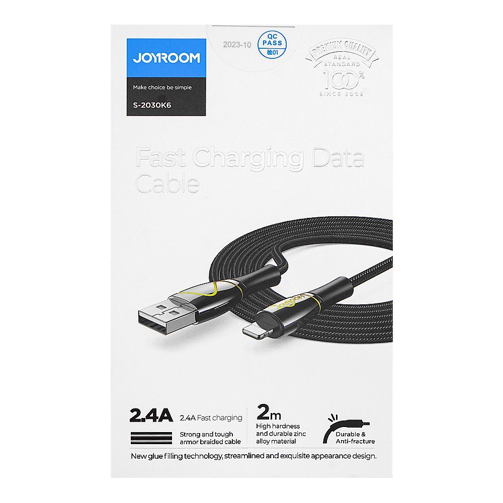 Joyroom Mermaid Series Lightning Fast Charging Data Cable (2m, 2.4A), Black, S-2030K6 - Image 4