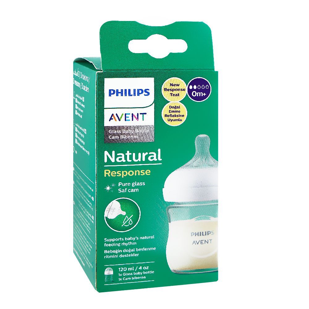 Avent Natural Response Baby Glass Feeding Bottle, For 0m+, 120ml, SCY930/01 - Image 6