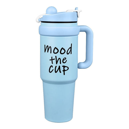 Mood The Cup Ice Bomber Thermos Travel Mug, Cold Coffee Tumbler, 1200ml, Blue, 102344 - Image 2