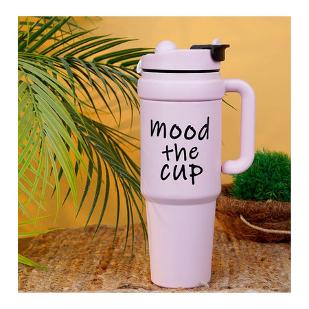 Mood The Cup Ice Bomber Thermos Travel Mug, Cold Coffee Tumbler, 1200ml, Pink, 102344 - Main Image
