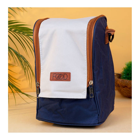 3 layers Stainless Steel Thermal Lunch Box With Bag, White, 100796 - Image 3