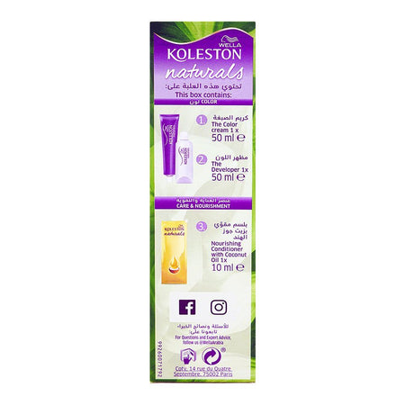 Wella Koleston Naturals Permanent Hair Color Cream Kit - Salon Quality Hair Dye, 2/0 Black - Image 3