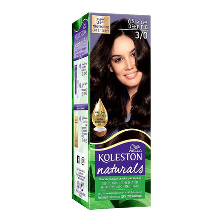 Wella Koleston Naturals Permanent Hair Color Cream Kit - Salon Quality Hair Dye, 3/0 Deep Fig - Main Image