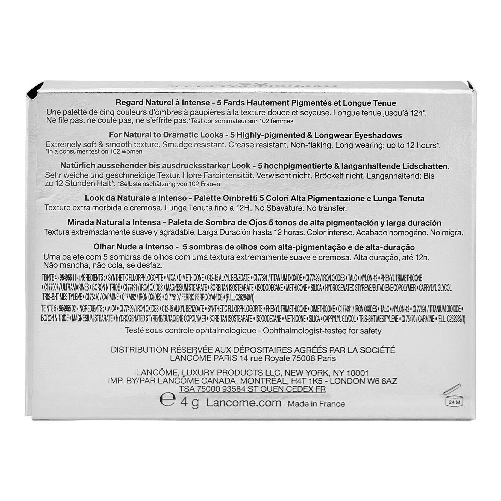 Lancome Hypnose 5-Color Highly Pigmented & Longwear Eyeshadow Palette, 09 Fraicheur Rosee - Image 4