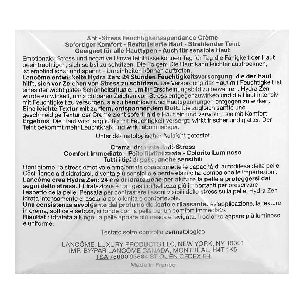 Lancome Hydra Zen Anti-Stress Hydratin & Soothing Day Cream, Face Moisturizer, 50ml - Image 4