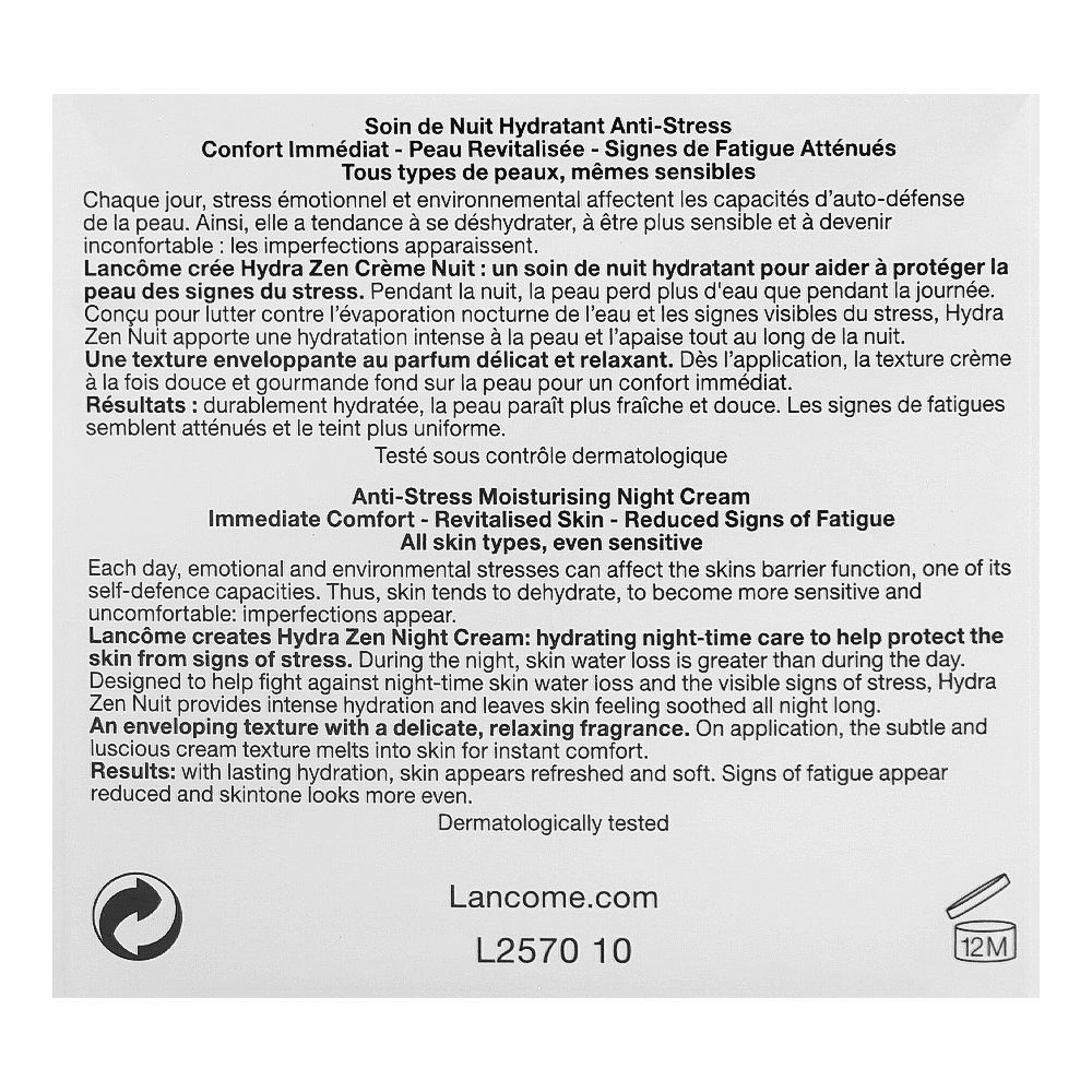Lancome Hydra Zen Anti-Stress Moisturizing Night Cream, Face Moisturizer, 50ml - Image 4
