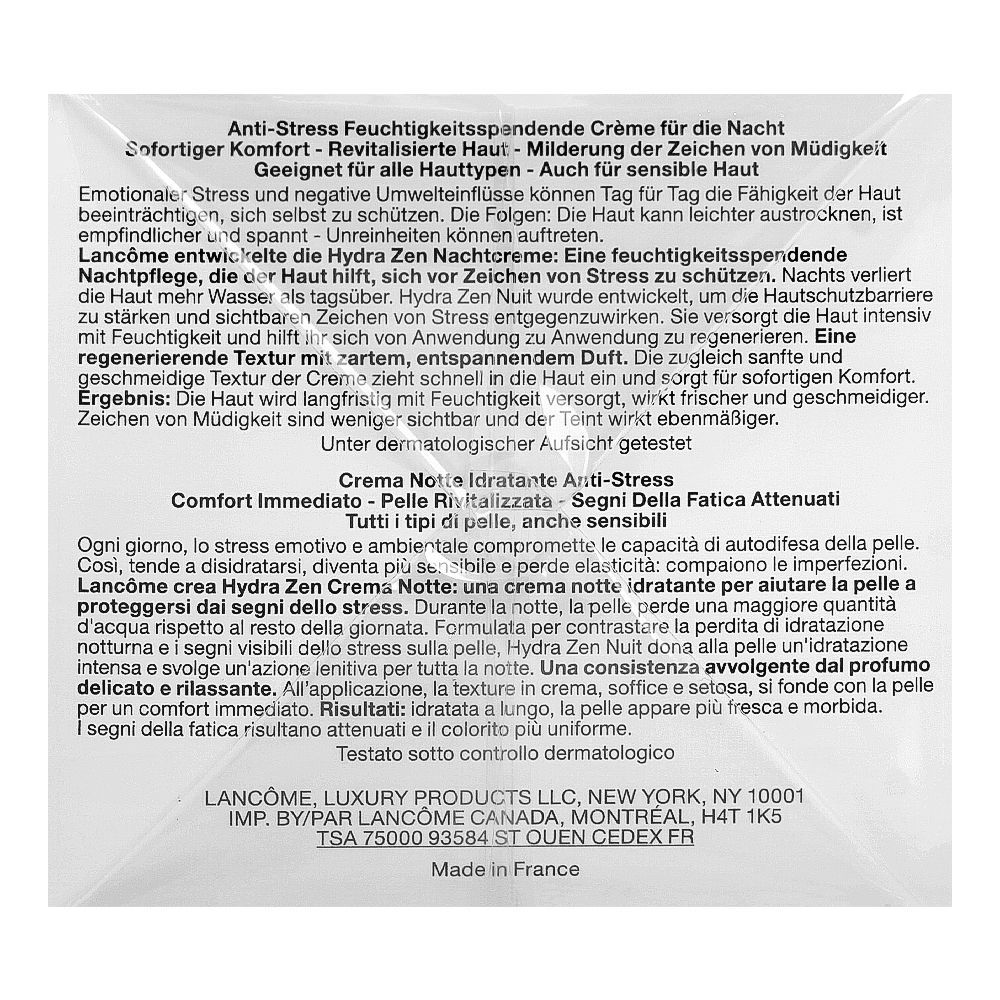 Lancome Hydra Zen Anti-Stress Moisturizing Night Cream, Face Moisturizer, 50ml - Image 5