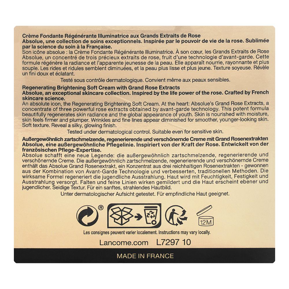 Lancome Absolue Regenerating Brightening Soft Day Cream, Face Moisturizer, Anti Aging, 60ml - Image 4