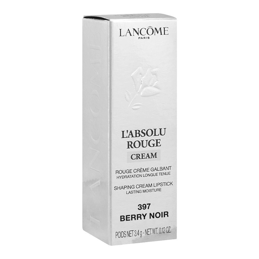 Lancome L'Absolu Rouge Hydrating Cream Lipstick, Smudge-Resistant, 3.4g, 397 Berry Noir - Image 2