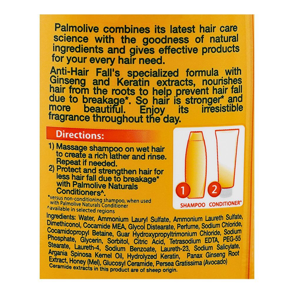 Palmolive Naturals Anti Hair Fall Shampoo, Ginseng & Keratin, For Weak & Brittle Hair, 180ml Save Rs.50/- - Image 3