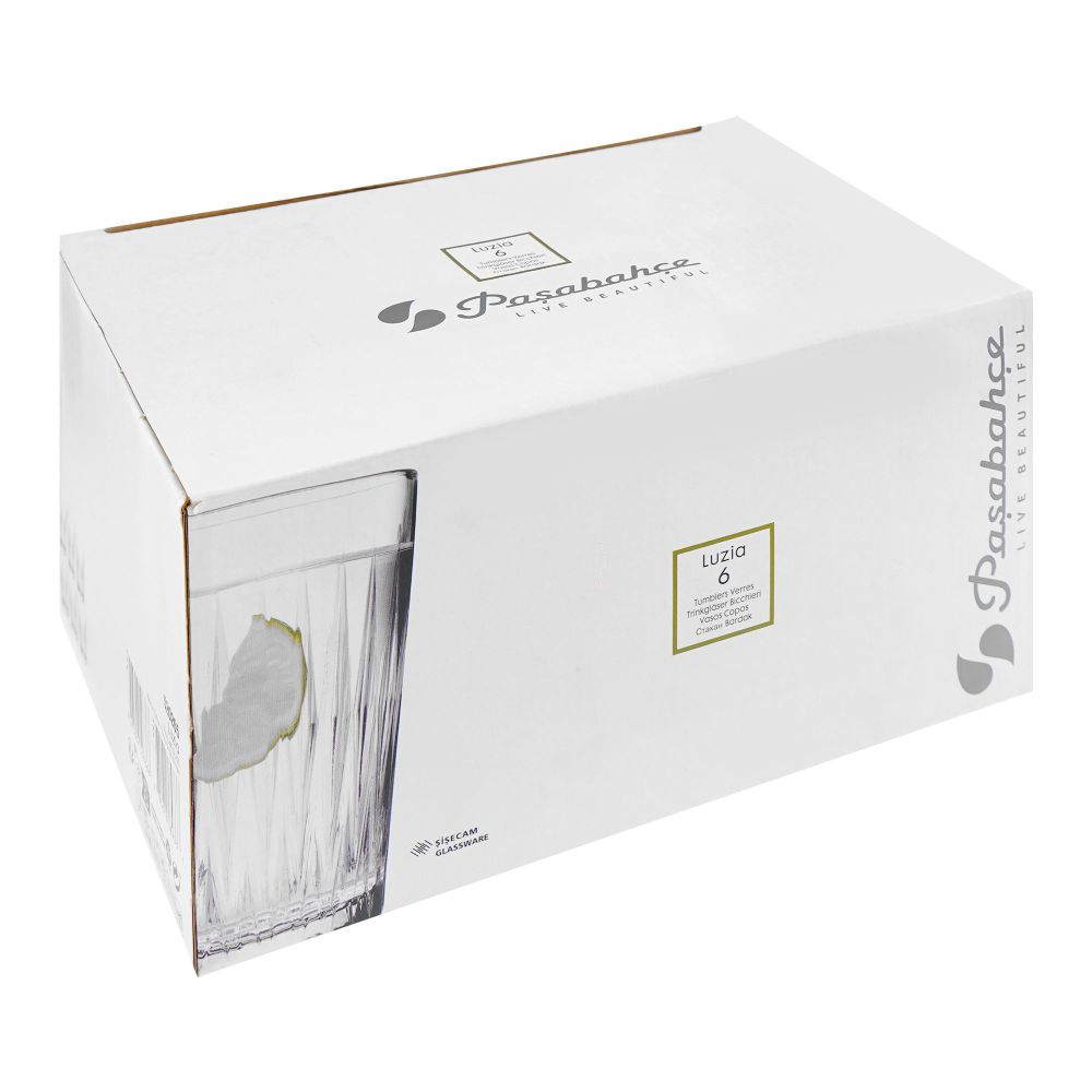 Pasabahce Luzia Tumblers Glass Set, 350ml, 6-Pack, HB350CC 520265 - Image 2