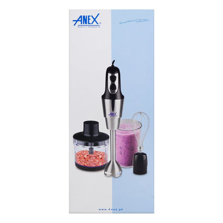 Anex Deluxe Hand Blender with Chopper, Whisk (Egg Beater) & Beaker, AC 500W, Black, AG-143 - Image 3