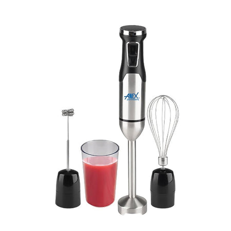 Anex Deluxe Hand Blender with Milk Frother, Whisk (Egg Beater) & Beaker, DC1000W, Black, AG-146 - Main Image