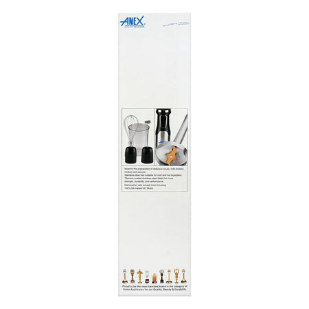 Anex Deluxe Hand Blender with Milk Frother, Whisk (Egg Beater) & Beaker, DC1000W, Black, AG-146 - Image 4