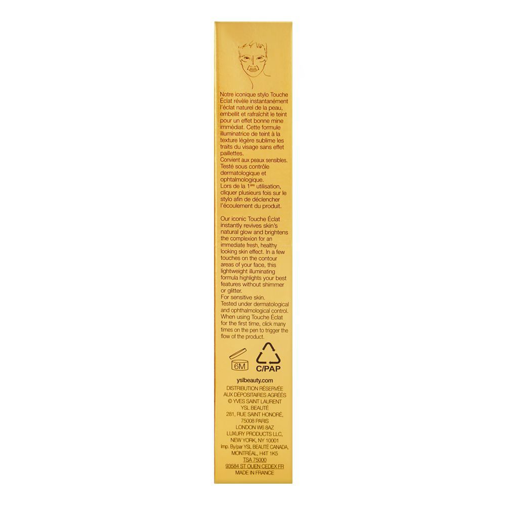 Yves Saint Laurent Touche E'Clat Illuminating Highlighter Pen, 2.5ml, 2 Luminious Ivory - Image 3