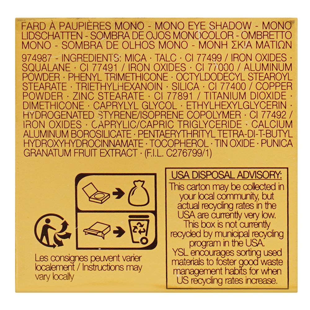 Yves Saint Laurent Satin Crush Satin Glow Eyeshadow, 1.8g, 22 Excessive Brown - Image 4