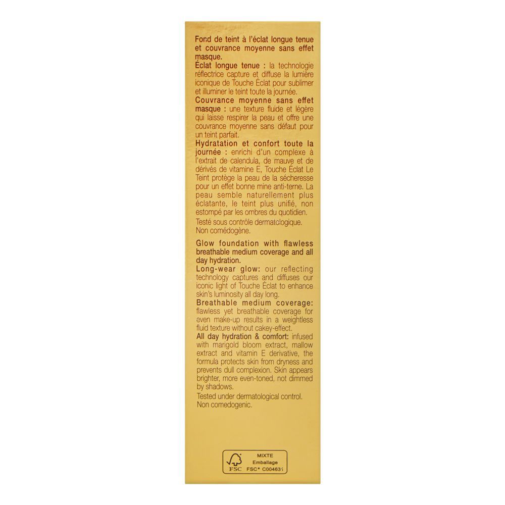 Yves Saint Laurent Touche Eclat Le Teint Liquid Foundation, Medium Coverage, SPF22, PA++, 25ml, BR40 Cool Sand - Image 3