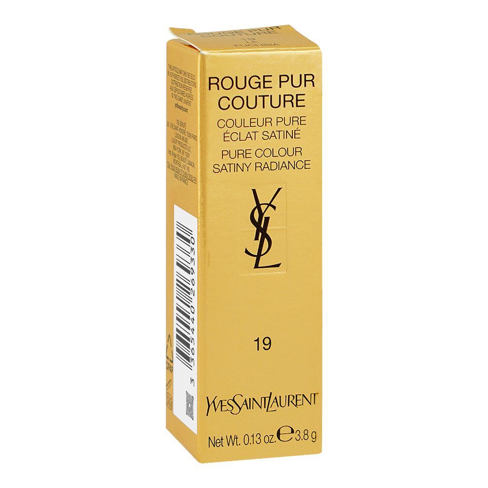 Yves Saint Laurent Rouge Pur Couture Satiny Radiance Lipstick, 3.8g, 19 Le Fuchsia - Image 2