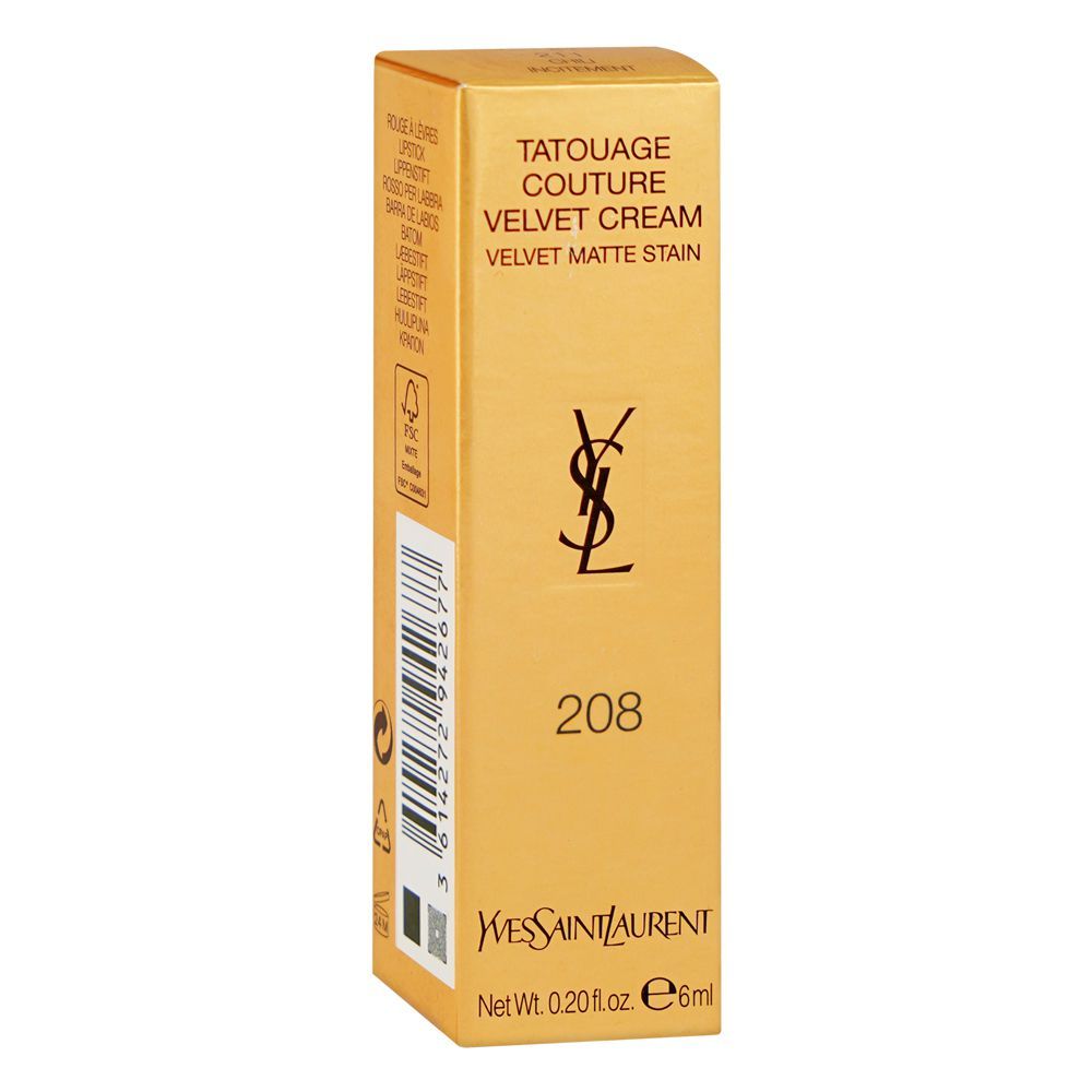 Yves Saint Laurent Tatouage Couture Velvet Cream Matte Liquid Lipstick, 6ml, 208 Rouge Faction - Main Image
