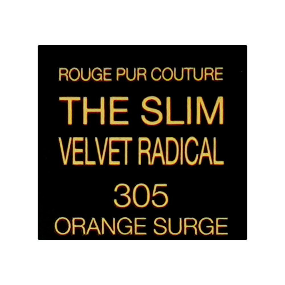 Yves Saint Laurent Rouge Pur Couture The Slim Velvet Radical Matte Lipstick, 2g, 305 Orange Surge - Image 6