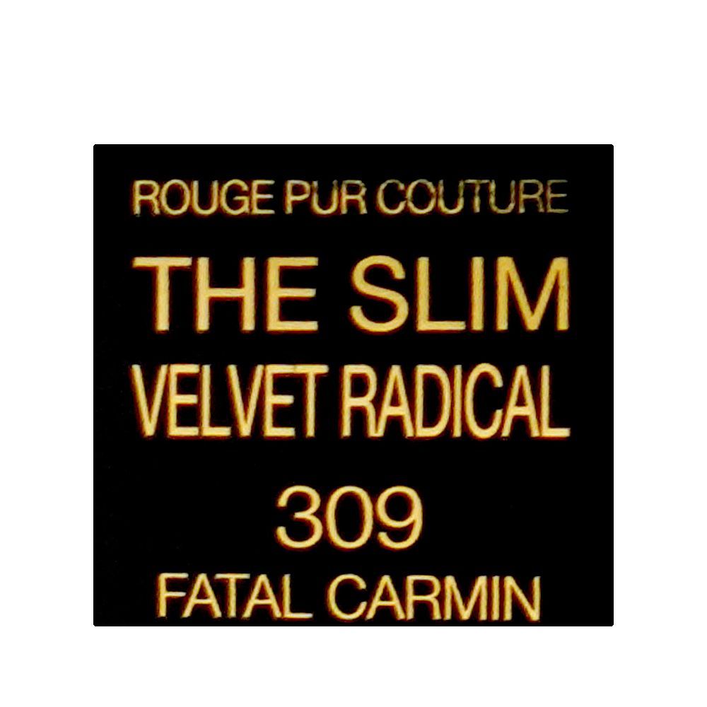 Yves Saint Laurent Rouge Pur Couture The Slim Velvet Radical Matte Lipstick, 2g, 309 Fatal Carmin - Image 6
