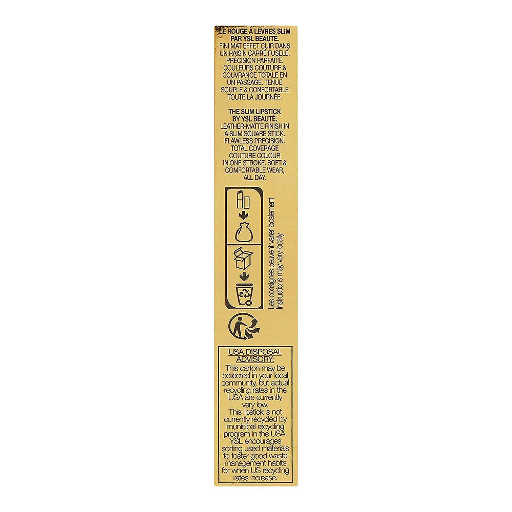 Yves Saint Laurent Rouge Pur Couture The Slim Leather Matte Lipstick, 2.2g, 34 Blasting Terra - Image 3