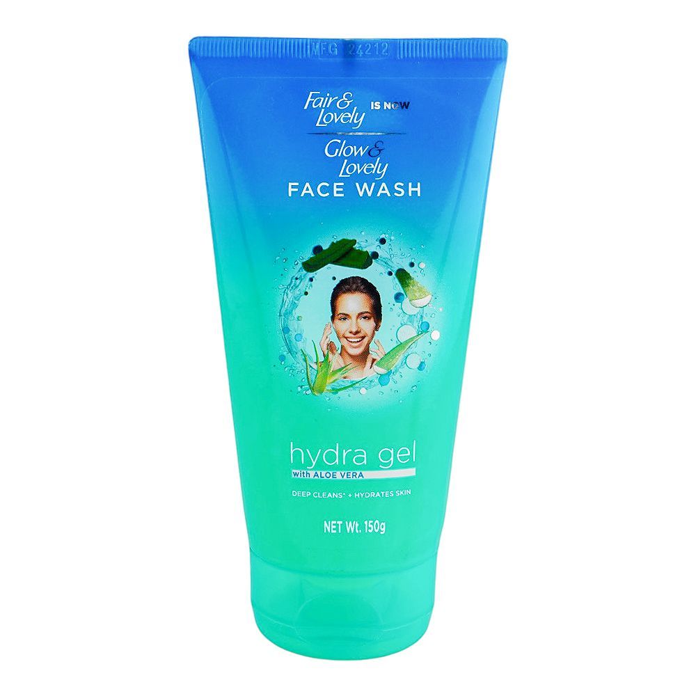 Fair & Lovely Is Now Glow & Lovely Hydra Gel Face Wash with Aloe Vera, 150g - Main Image