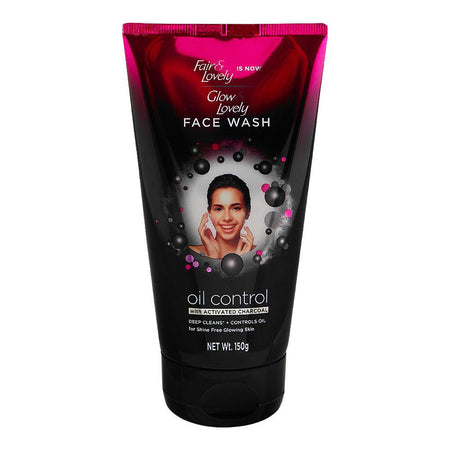 Fair & Lovely Is Now Glow & Lovely Oil Control Face Wash with Activated Charcoal, 150g - Main Image
