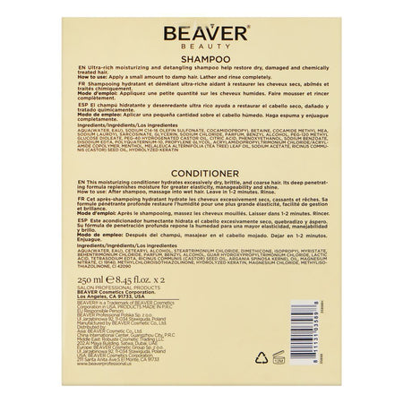 Beaver Beauty Moisturizing Shampoo & Conditioner, Sulfates & Parabens Free, 250ml Each, 2-Pack - Image 2