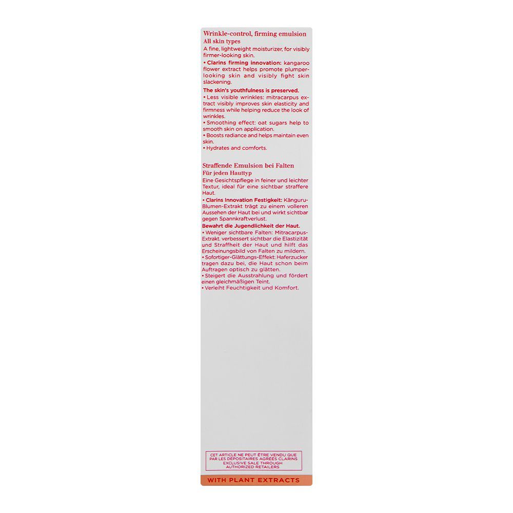 Clarins Paris Extra Firming Wrinkle Control Firming Emulsion, For All Skin Types, 75ml - Image 4