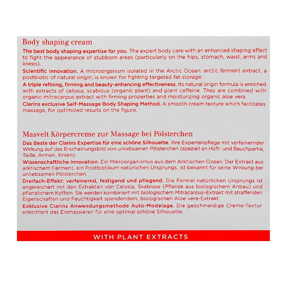 Clarins Paris Masvelt Advanced Body Firming & Shaping Cream, 200ml - Image 3