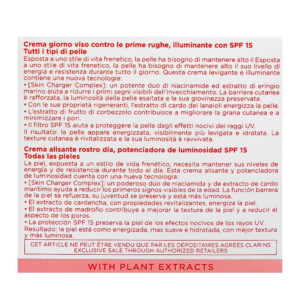 Clarins Paris Multi-Active SPF 15 Face Day Cream with Niacinamide+Sea Holly Extract, For All Skin Types, 50ml - Image 4