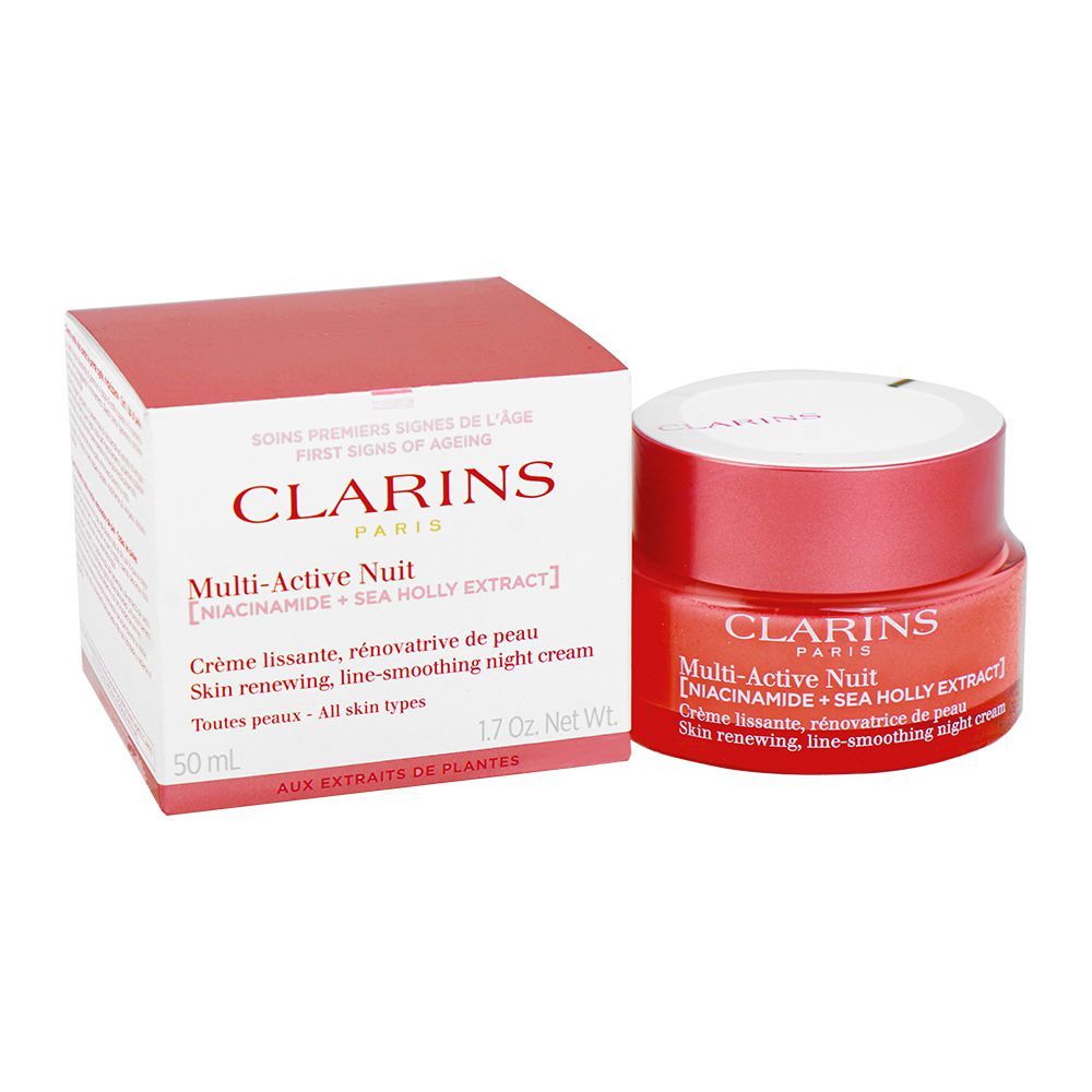 Clarins Paris Multi-Active Face Night Cream with Niacinamide+Sea Holly Extract, For All Skin Types, 50ml - Main Image