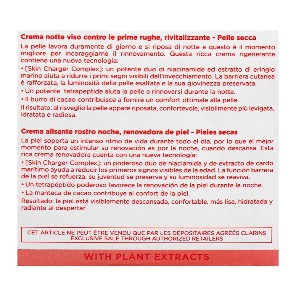 Clarins Paris Multi-Active Face Night Cream with Niacinamide+Sea Holly Extract, For Dry Skin, 50ml - Image 3