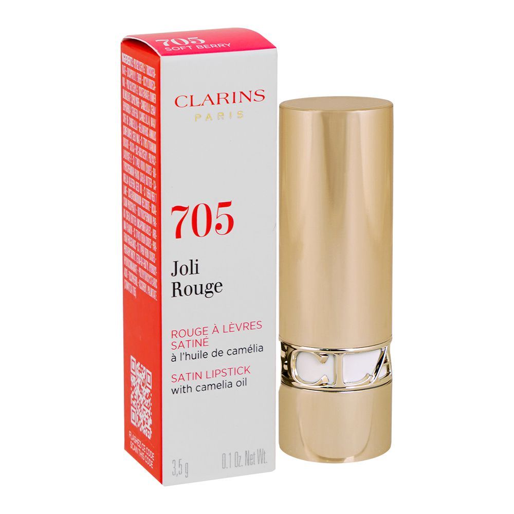 Clarins Paris Joli Rouge Satin Lipstick, 705 Soft Berry, 3.5g - Image 2