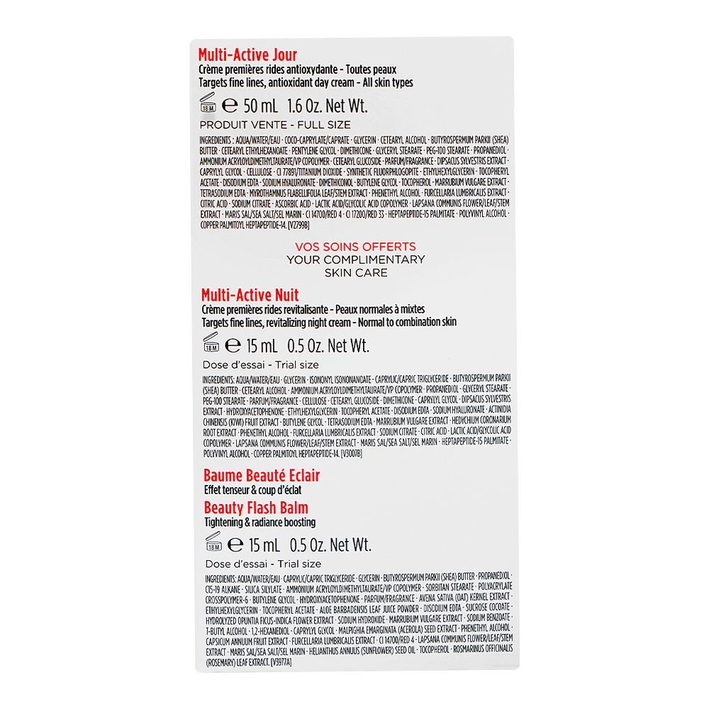 Clarins Paris Essential Care: Beauty Flash Balm 15ml+Multi-Active Day Cream 50ml+Night Cream 15ml, 3-Pack - Image 5