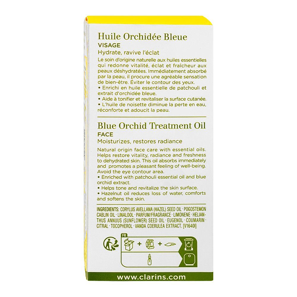 Clarins Aroma Blue Orchid Face Treatment Oil, Restores Radiance, For Dry & Dehydrated Skin, 30ml - Image 2