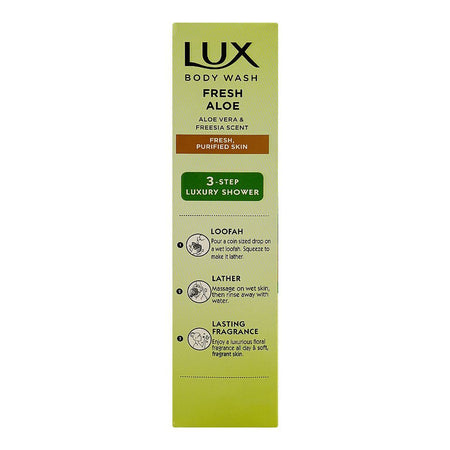 Lux Fresh Aloe Body Wash with Aloe Vera & Freesia Scent, Paraben Free, Free Loofah, 520ml - Image 3