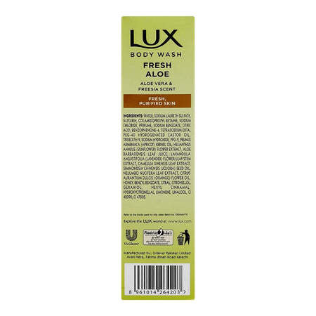 Lux Fresh Aloe Body Wash with Aloe Vera & Freesia Scent, Paraben Free, Free Loofah, 520ml - Image 4
