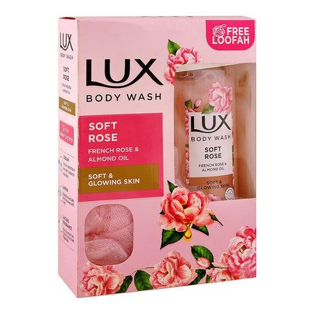 Lux Soft Rose Body Wash with French Rose & Almond Oil, Paraben Free, Free Loofah, 520ml - Main Image