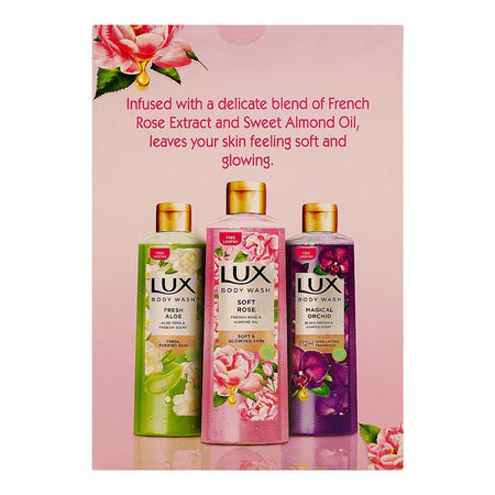 Lux Soft Rose Body Wash with French Rose & Almond Oil, Paraben Free, Free Loofah, 520ml - Image 2